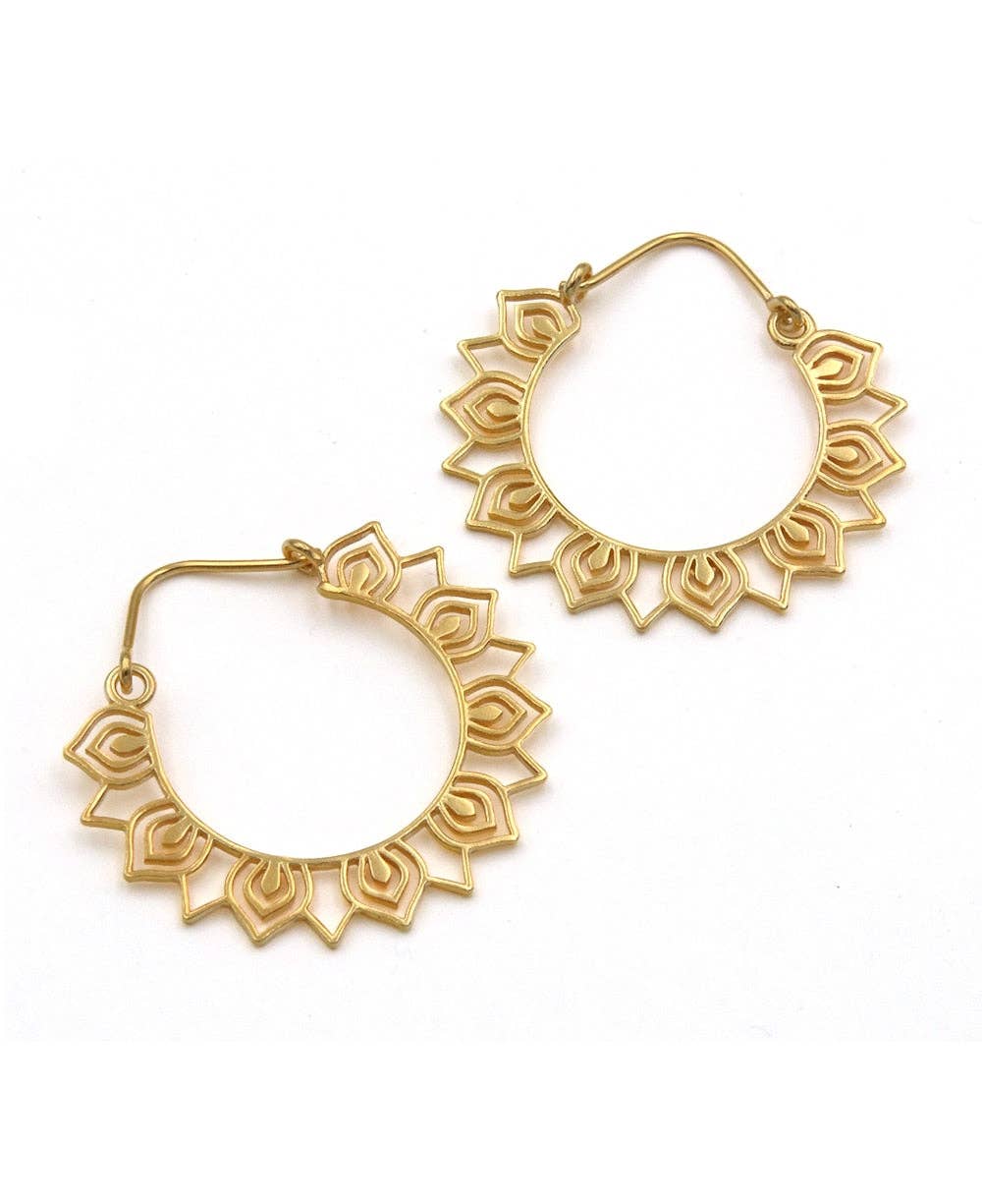 Culture Spot - Lotus Petal Hoop Earrings (Gold)
