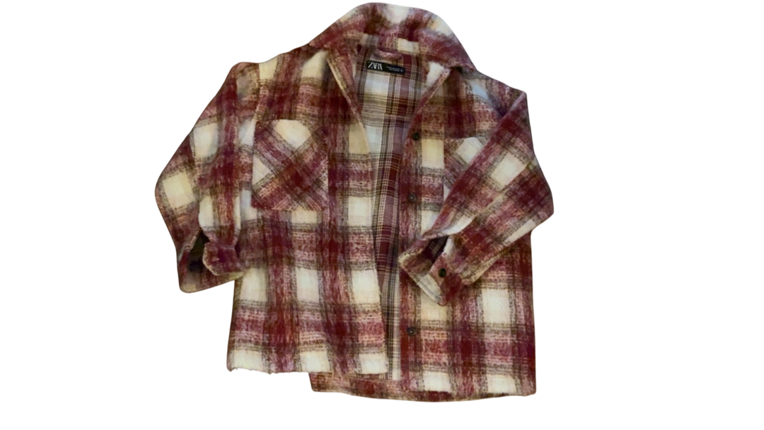Zara Jacket Medium/Large Red, White, Beige