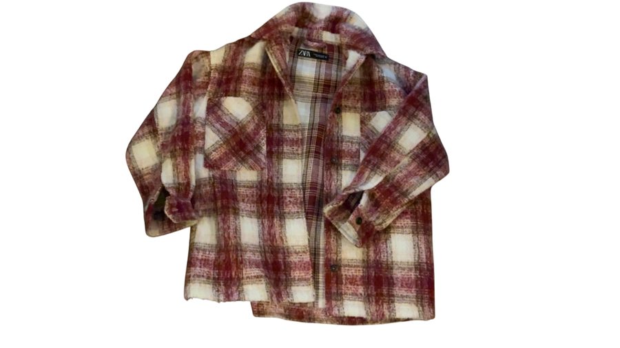 Zara Jacket Medium/Large Red, White, Beige