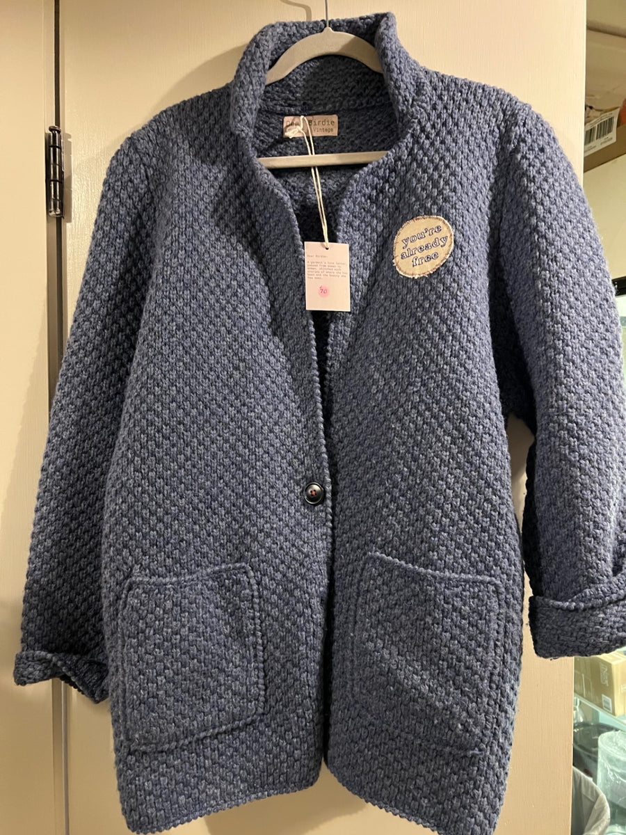 Birdie Vintage sweater Medium/Large Gray blue