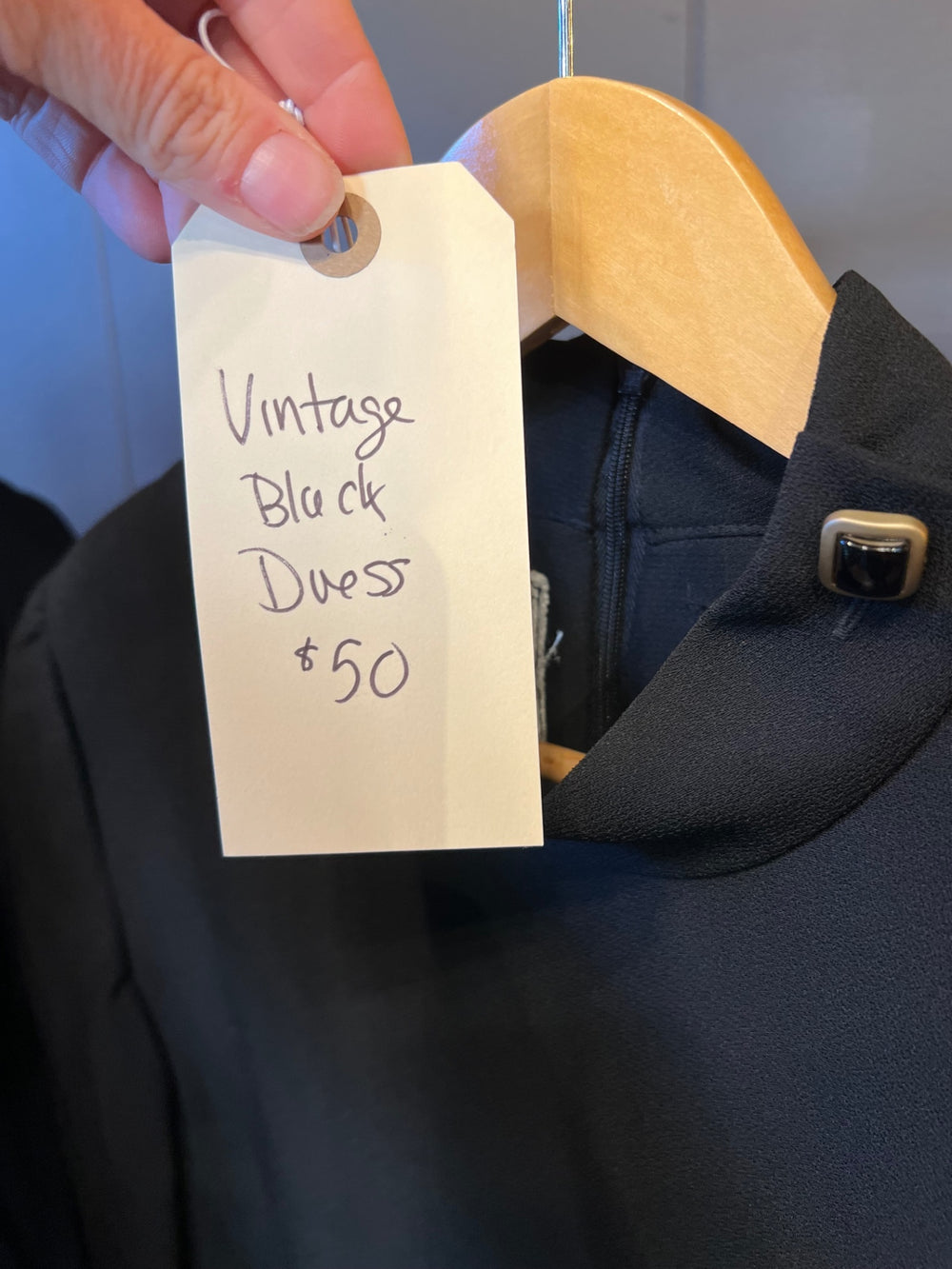 Dear Birdie Dress vintage Large Black with shoulder buttons