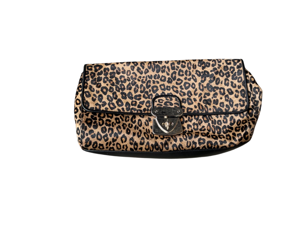 Reiss Clutch Bag one size Leopard print (brown and black)