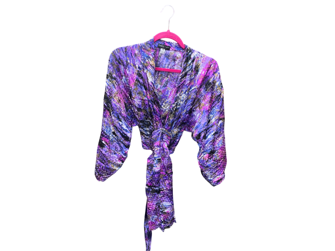 Daniela Corte Blouse XS / Small Purple with multicolor pattern