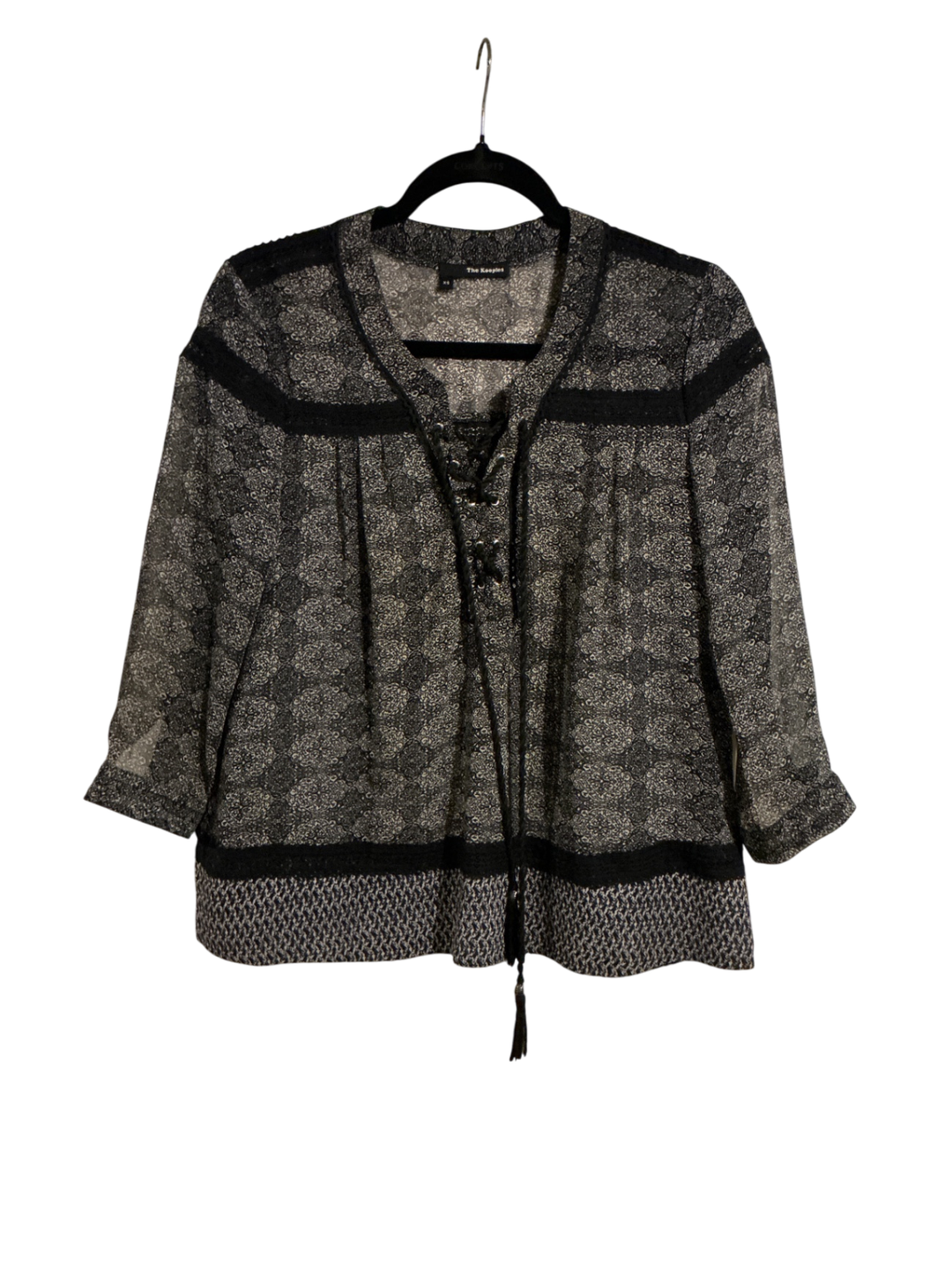 The Kooples Blouse XS Black and beige