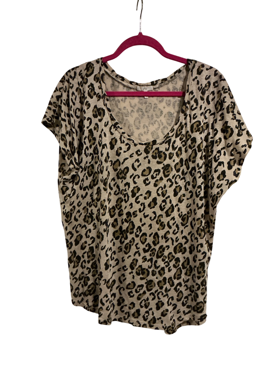 Joie Blouse Large Beige and Brown