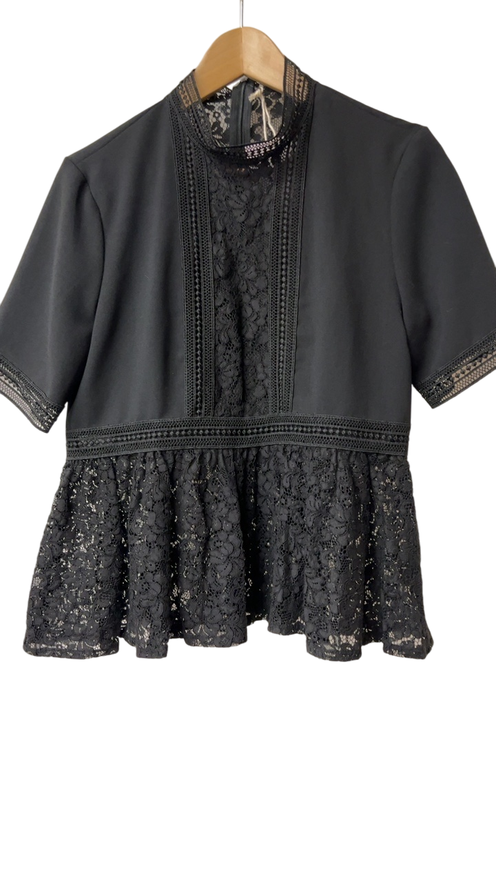 Dear Birdie Black lace shirt L Black
