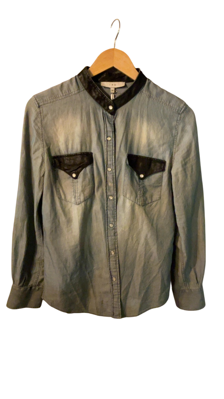 IRO Shirt 38 Blue and Black
