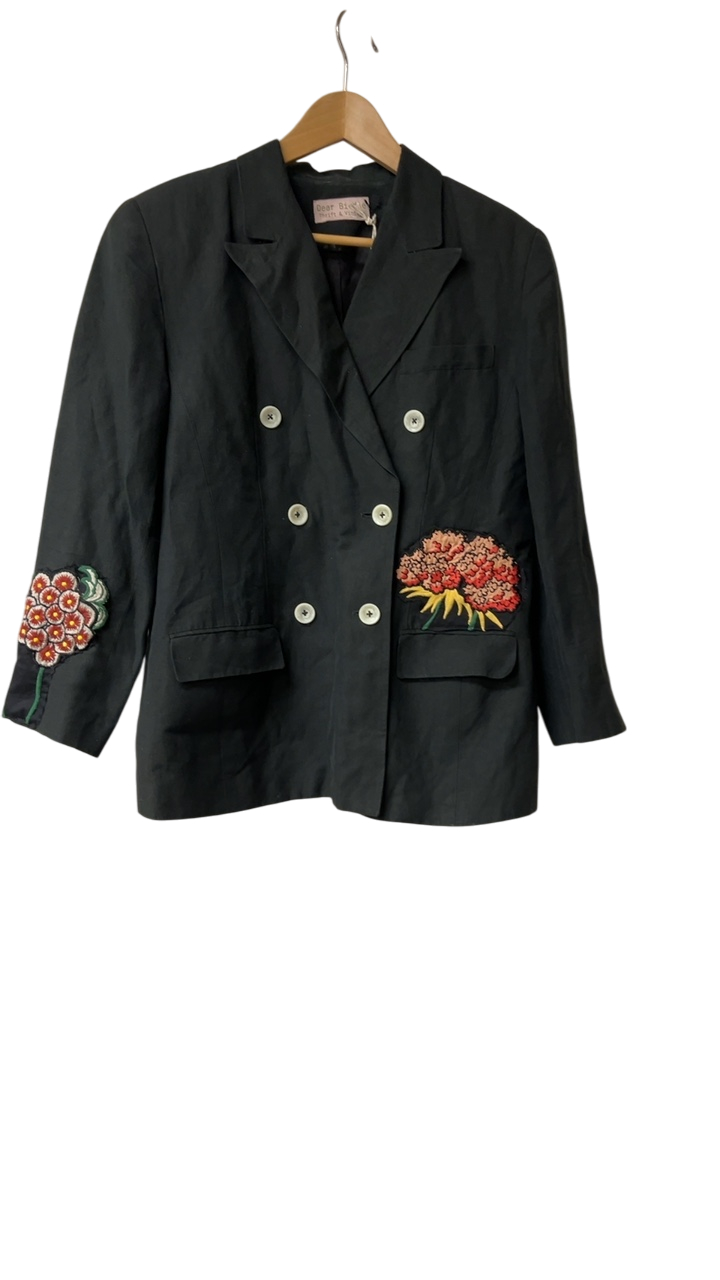 Dear Birdie Blazer Large Black with flowers