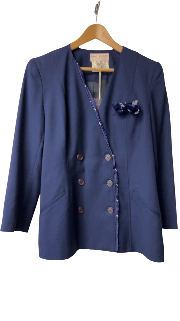 Dear Birdie Blazer Large Navy blue with silk edging