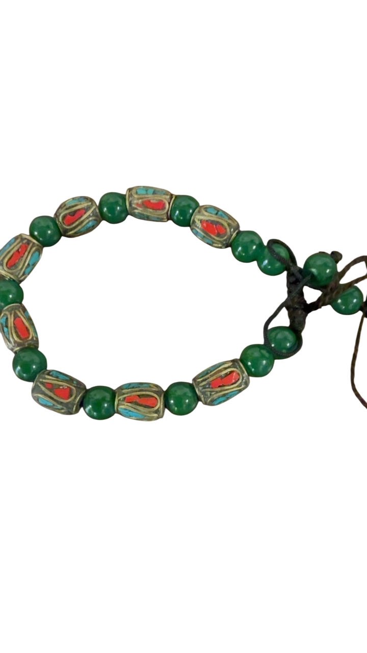 Bracelet Green with multicolored accents