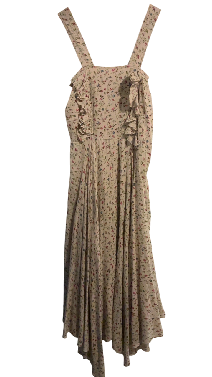 Laurence Bras Dress Small Beige with floral pattern