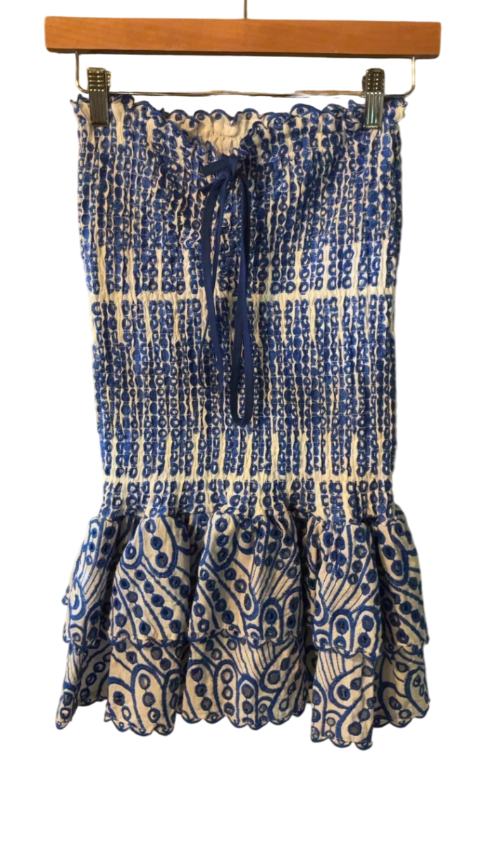 Unknown Dress Small White and Blue