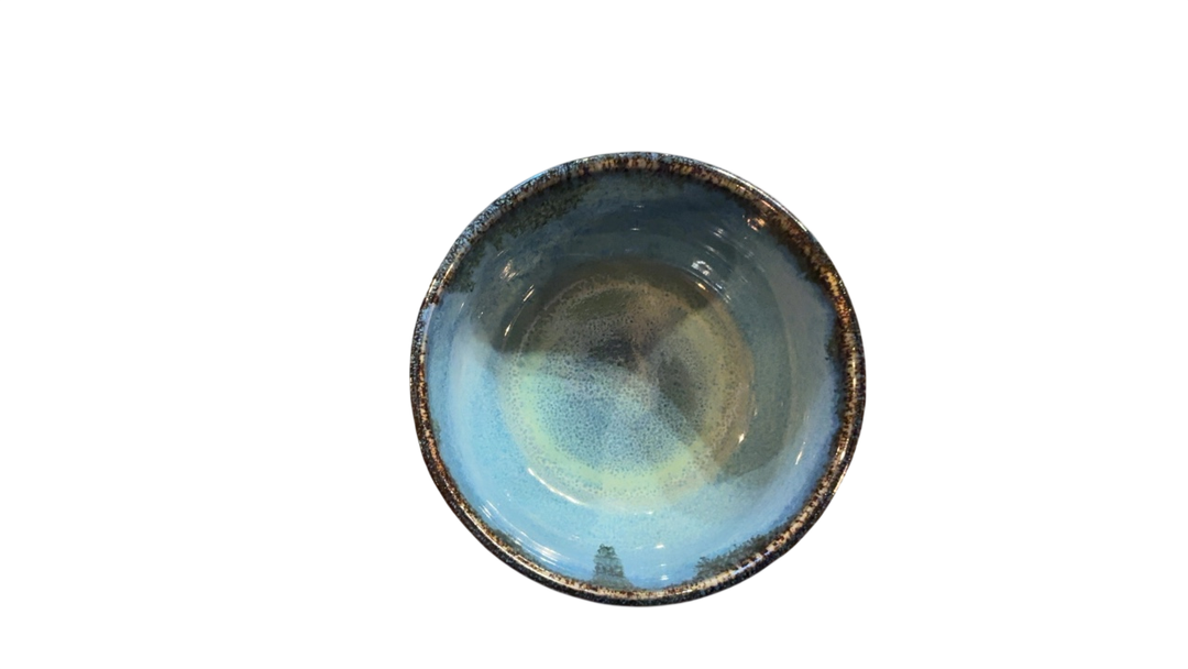 Jen Hyde Ceramics Blue and Brown Bowl Set 