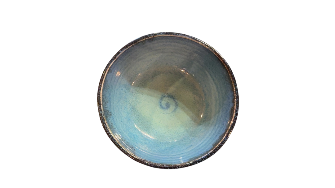 Jen Hyde Ceramics Blue and Brown Bowl Set 