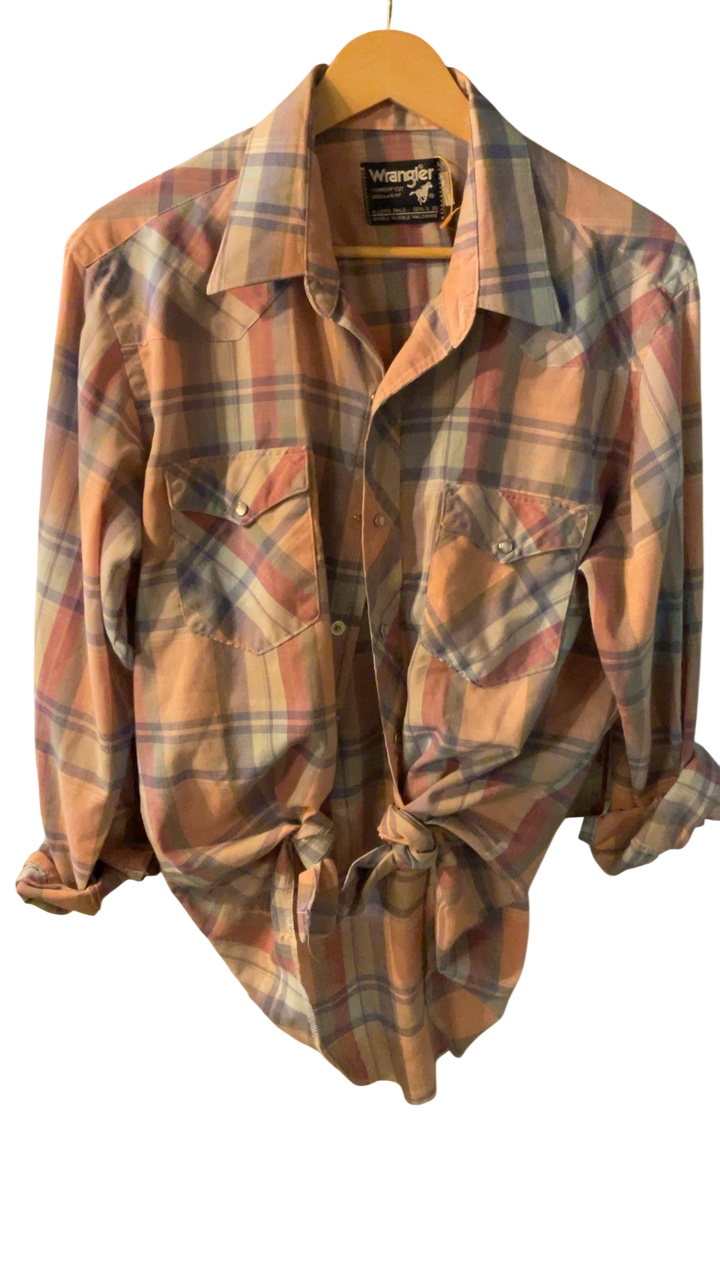 Wrangler Shirt Multicolor (peach and plaid pattern)