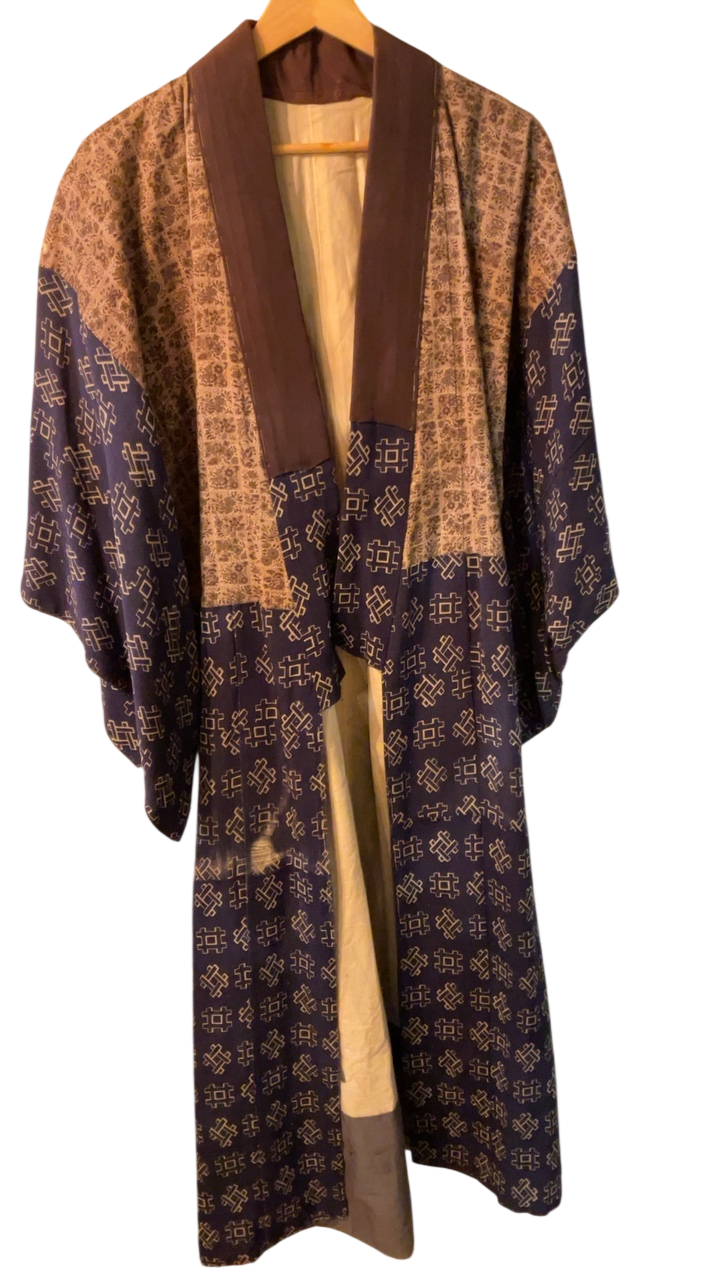 Japanese Kimono Brown and navy
