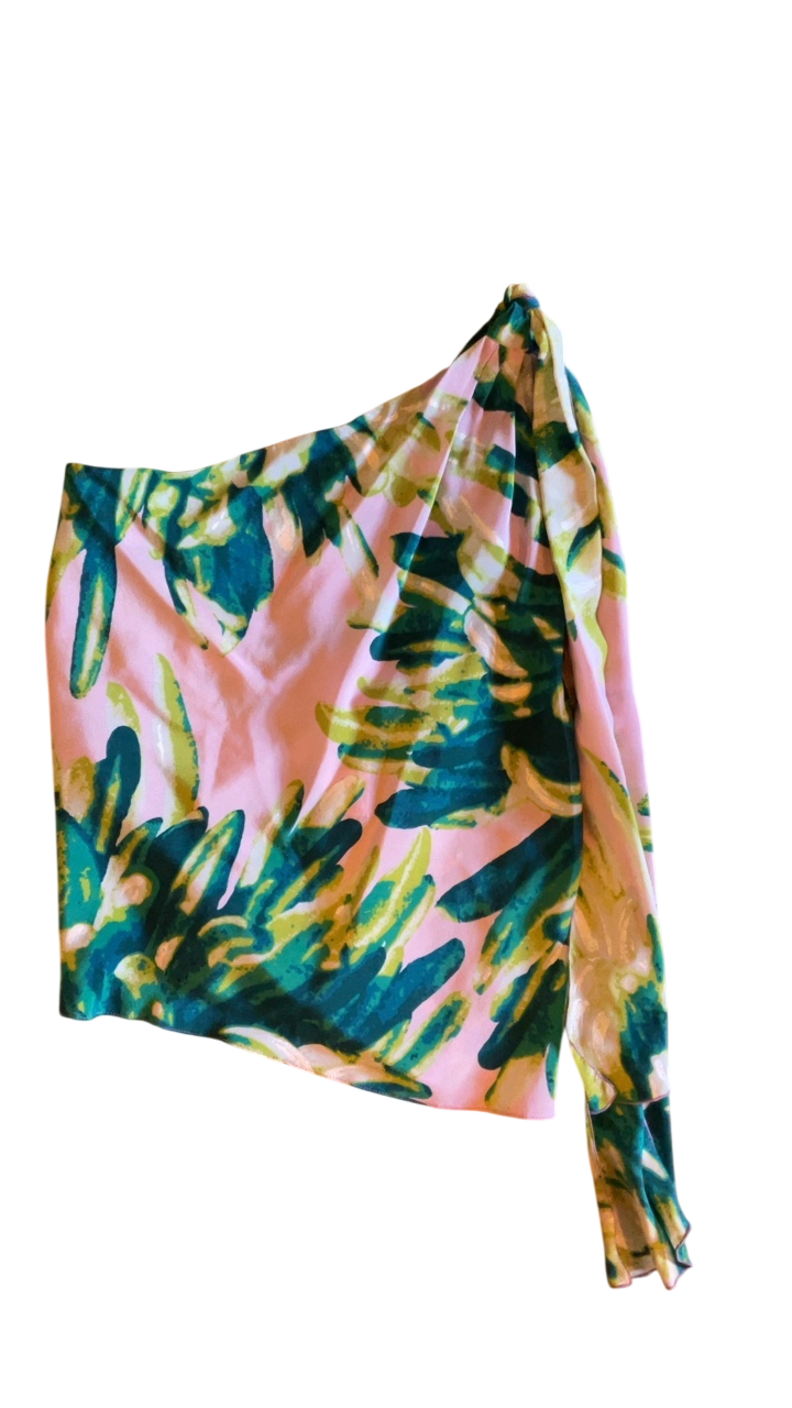 Just Cavalli Blouse Small Pink with multicolored floral pattern