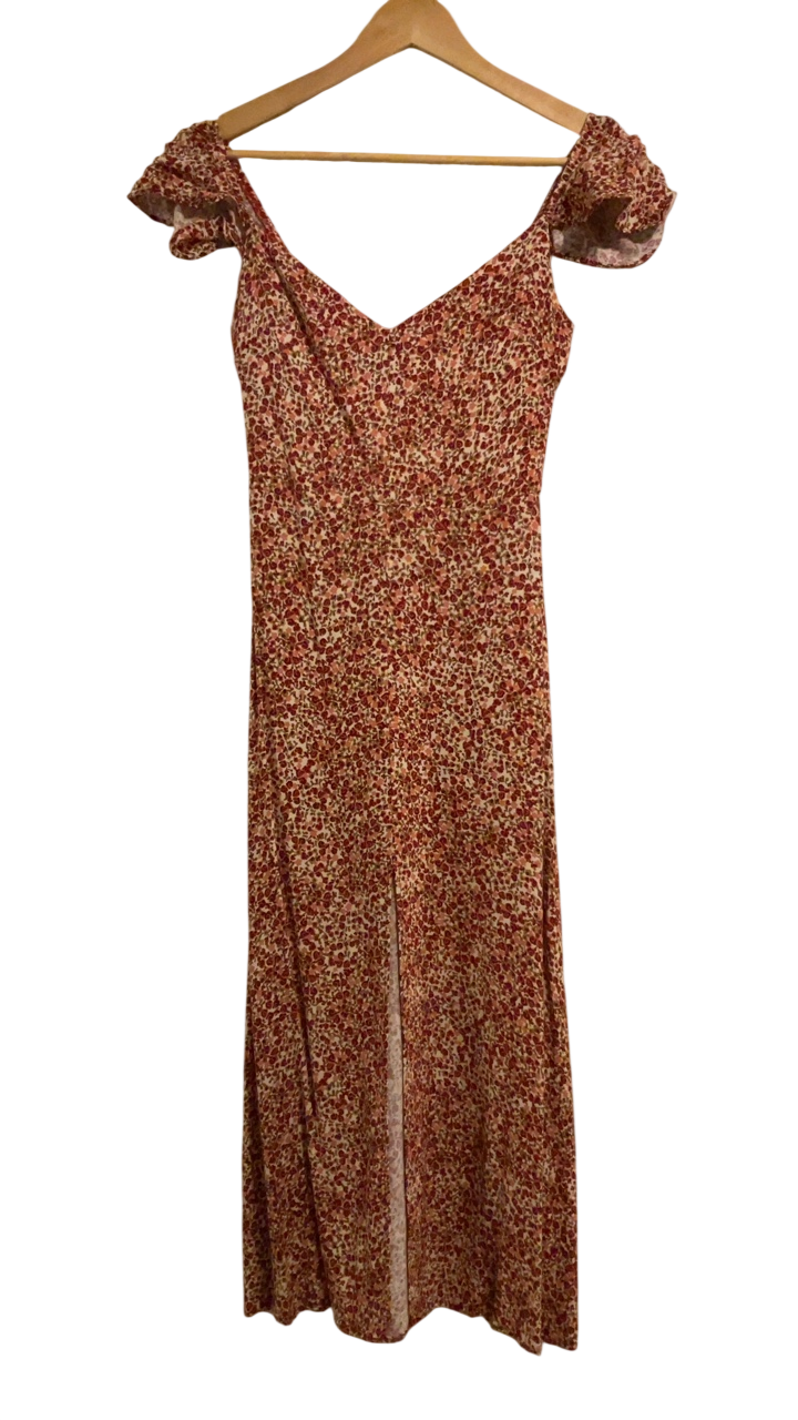 Reformation Dress 2 Red and beige