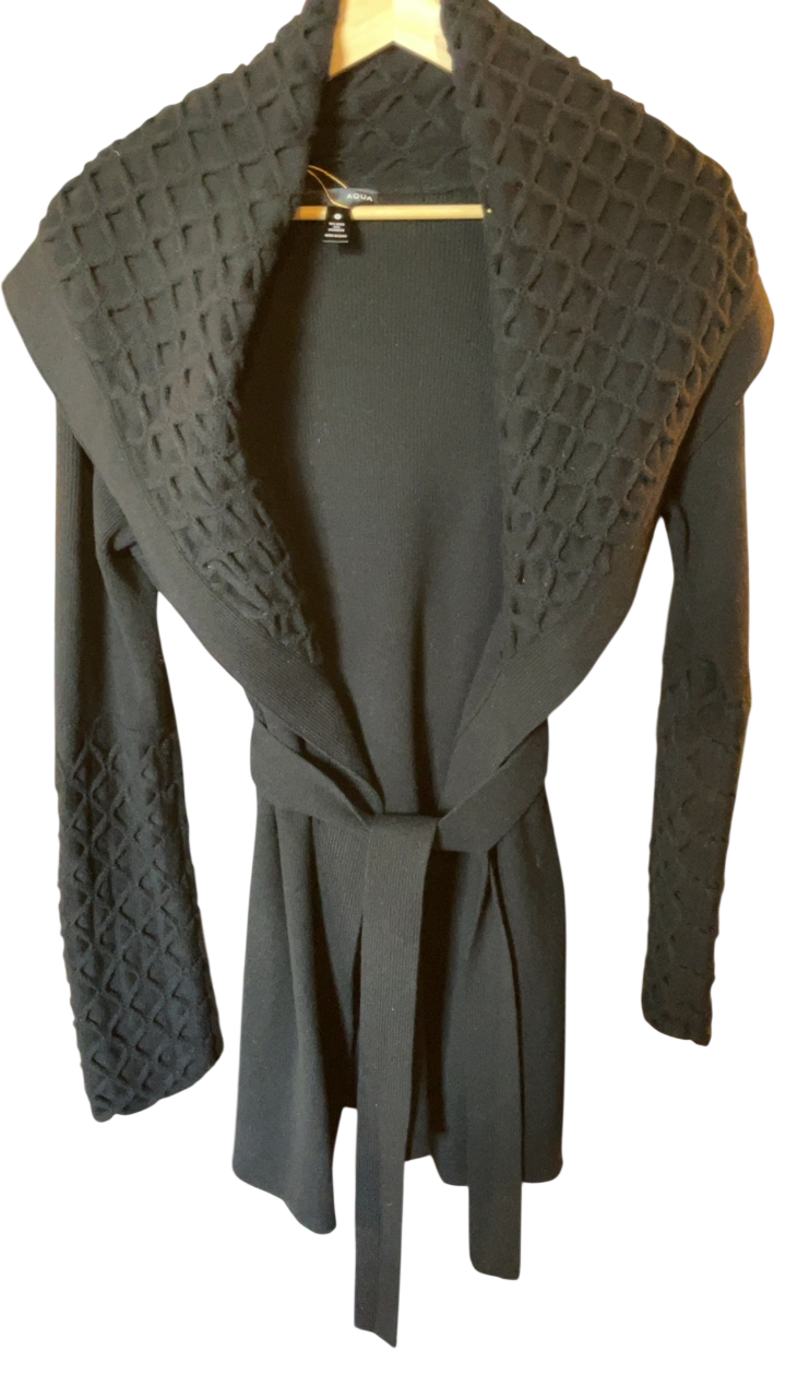 Aqua Sweater coat Small Black