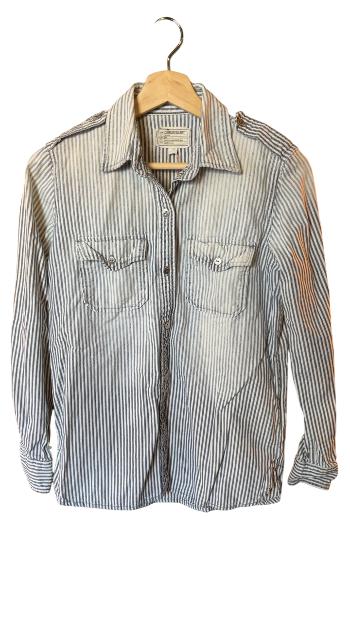 Current/Elliott Shirt 1 White and navy blue striped
