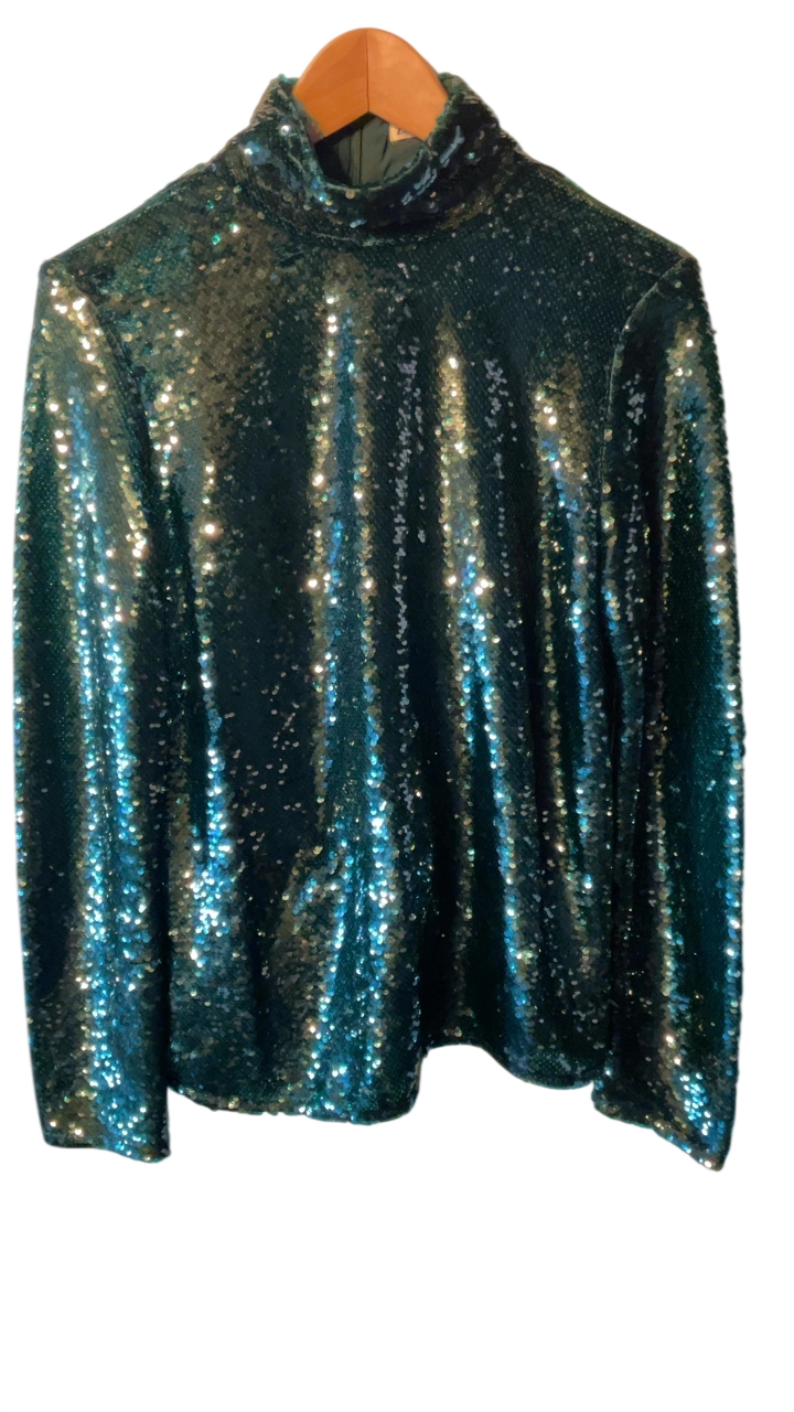 Zara Shirt XS Green (mainly dark with shimmering effects)