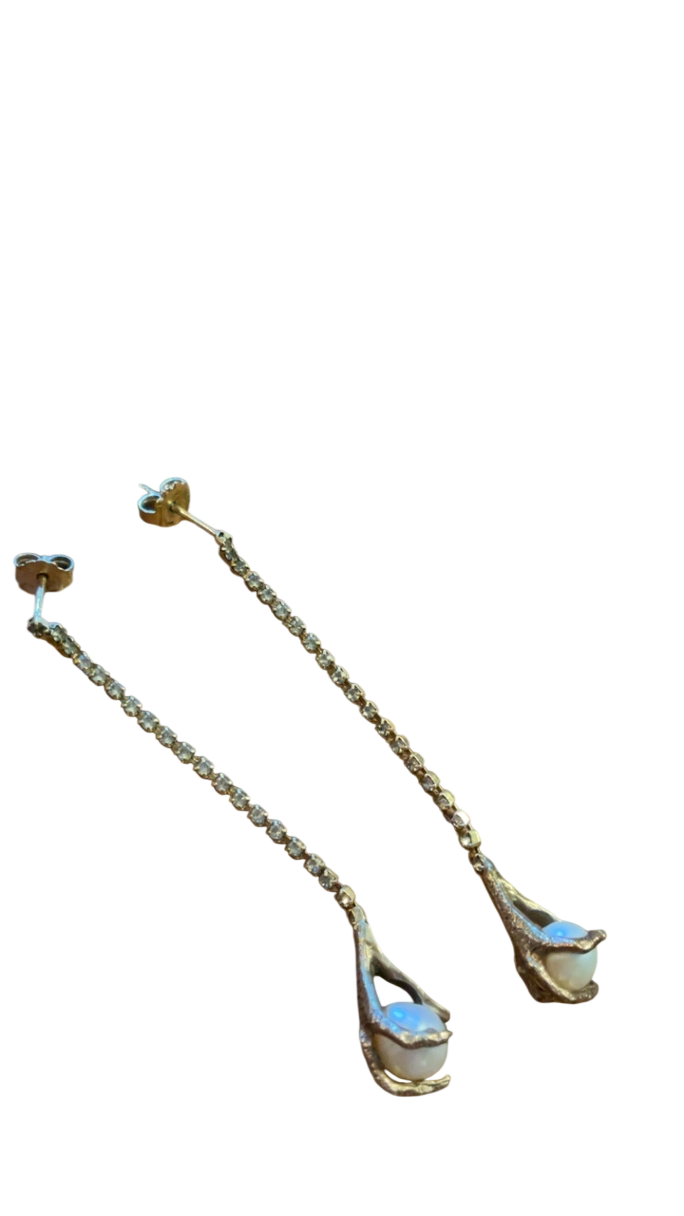 Not specified Earrings Gold and White