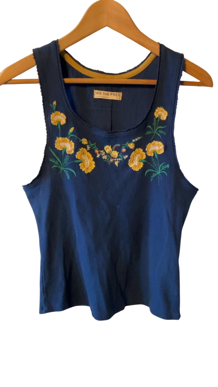 WE THE FREE Tank Top Medium Navy Blue