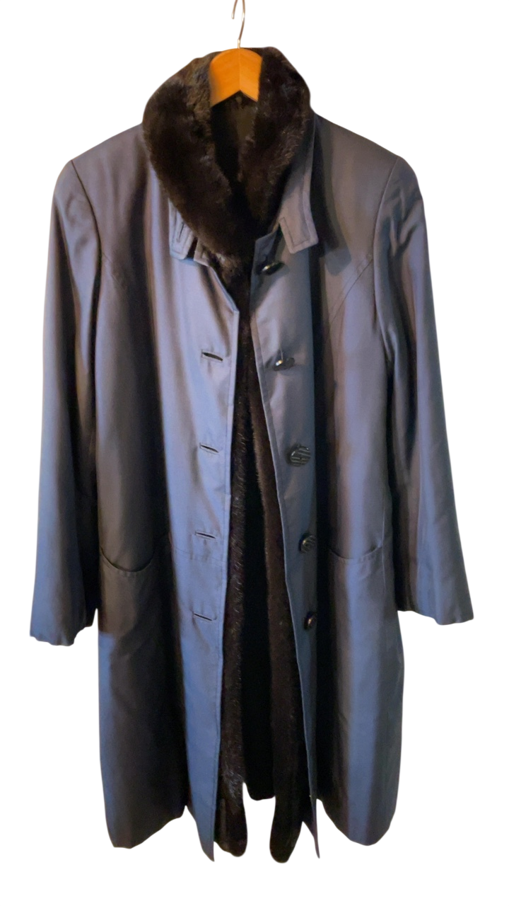 Ben Thylan Coat Large Dark blue and black