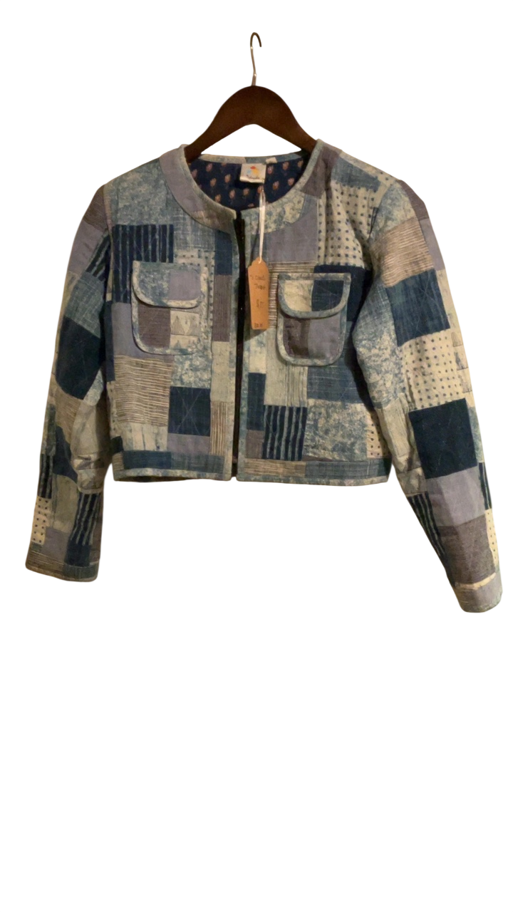 Five Clouds Jacket Multicolor shades of blue, beige, and cream