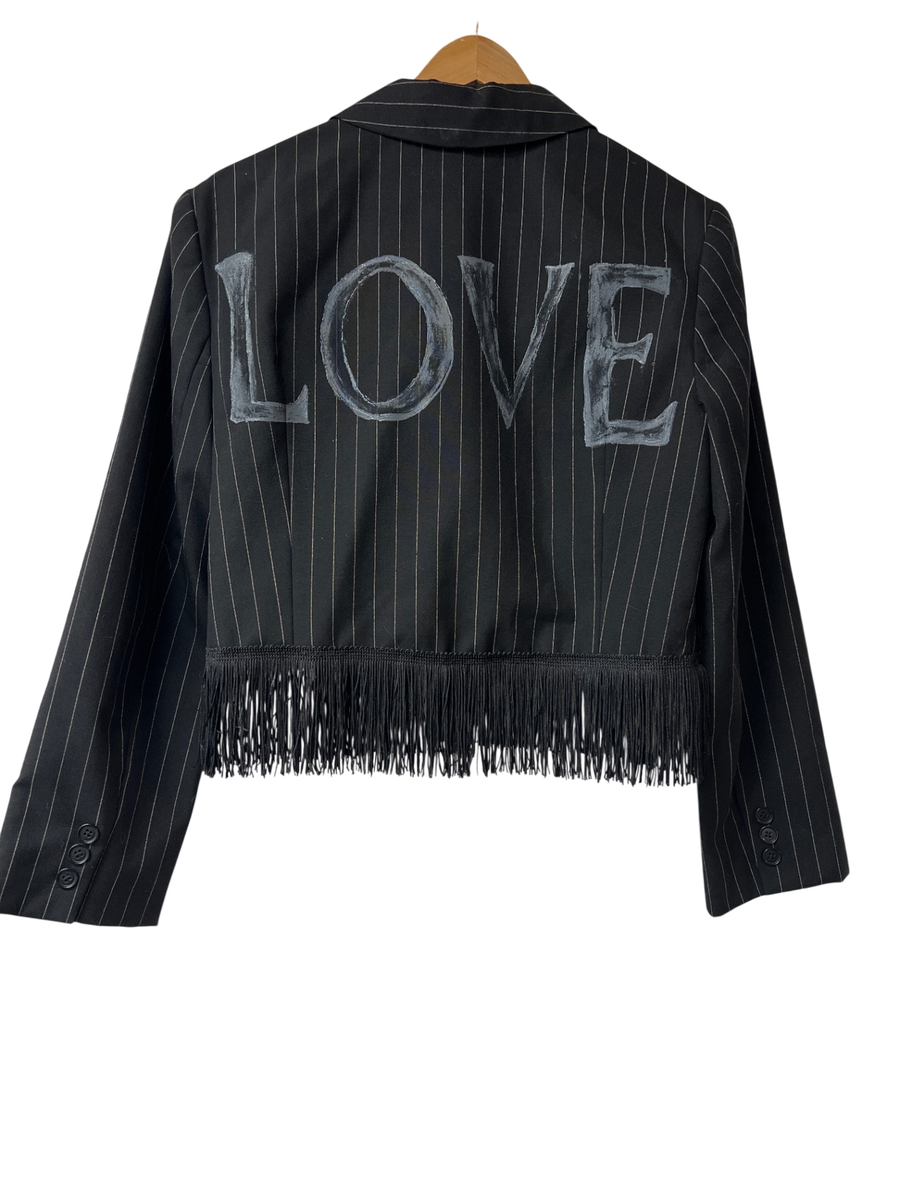 Dear Birdie Jacket Medium Black striped
