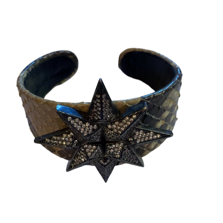 Oxidized Snakeskin Bracelet Black