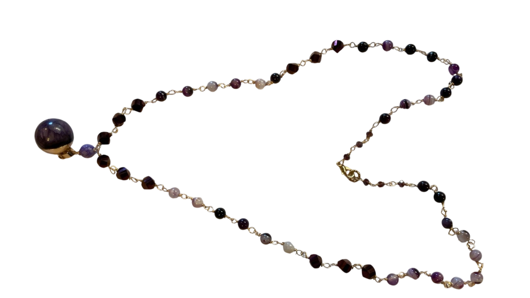 Not visible Necklace Multicolored (mainly shades of purple, black, and gray)