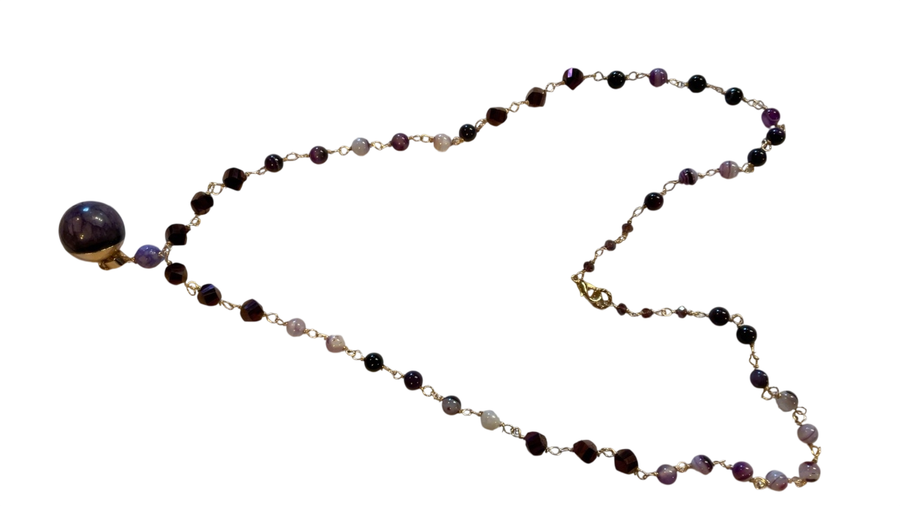 Not visible Necklace Multicolored (mainly shades of purple, black, and gray)