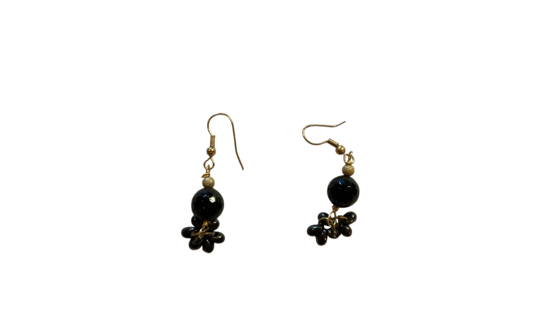 Earrings Black and gold