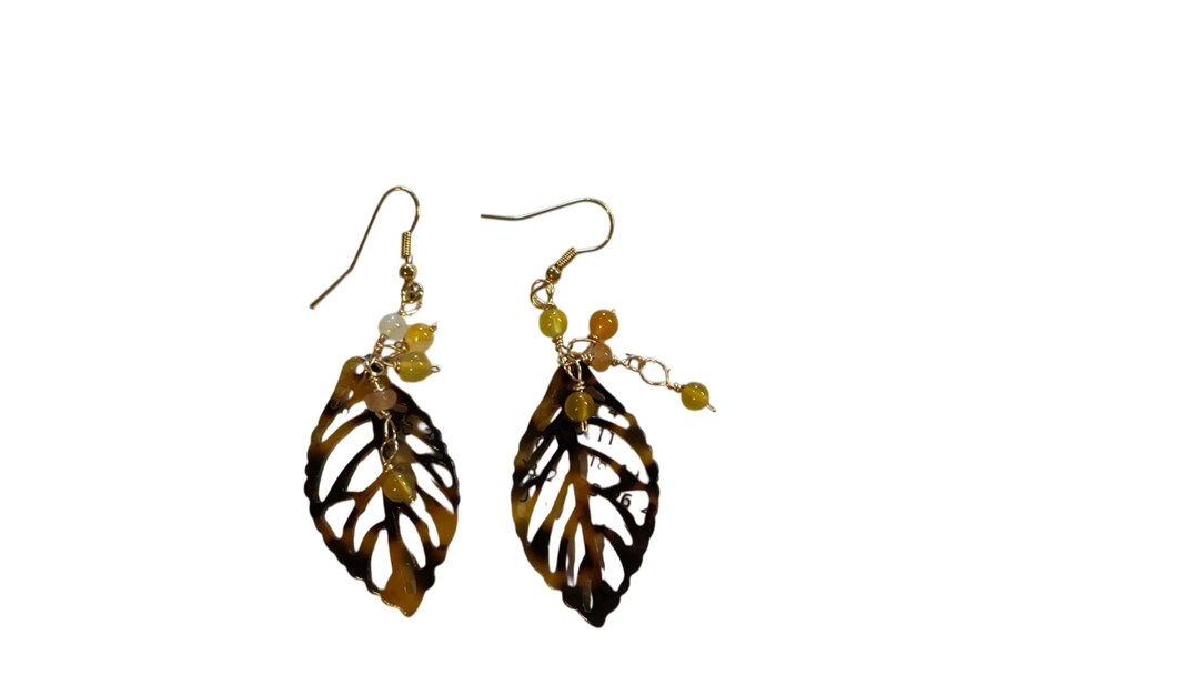Unknown Earrings Brown and yellow