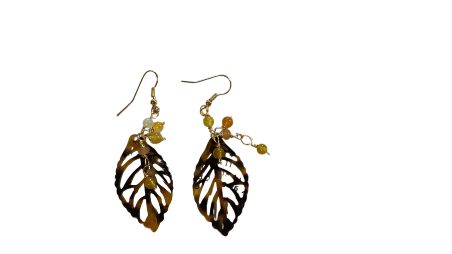 Unknown Earrings Brown and yellow