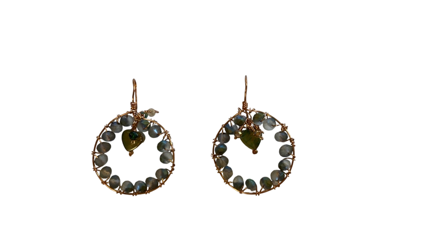 Earrings Green and Gray