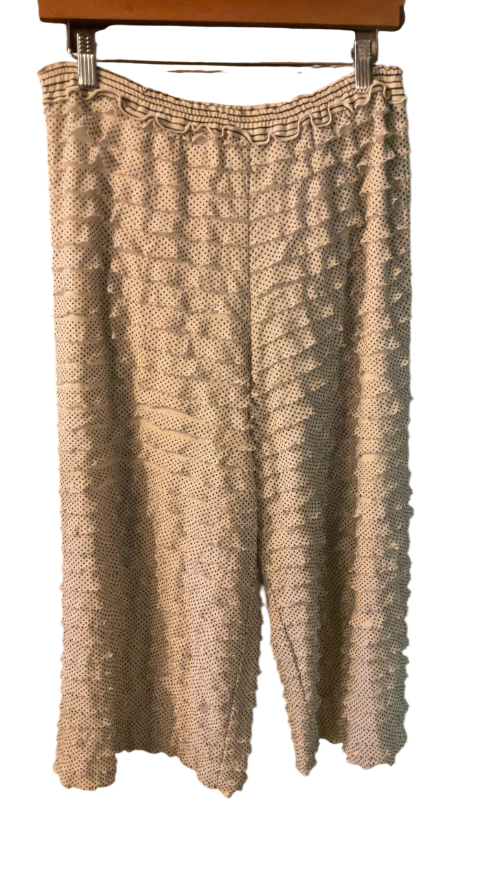 Giselle Shepatin Pants Small Beige with black polka dots