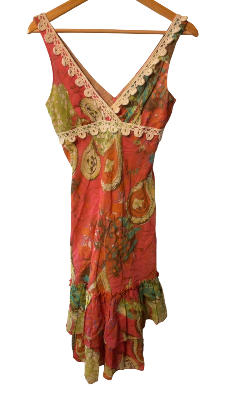 Trina Turk Dress 4 Multicolor (Red, Green, Orange, and Other Shades)