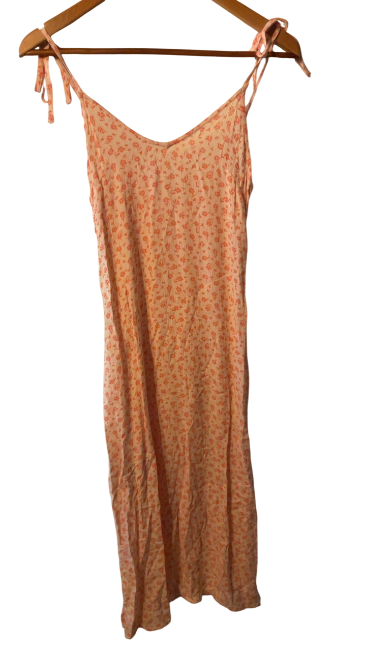 Billabong Dress XS Peach with orange floral pattern
