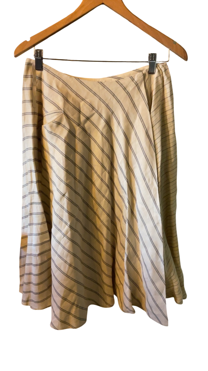Trend Skirt 8-10 Beige with dark brown striped pattern