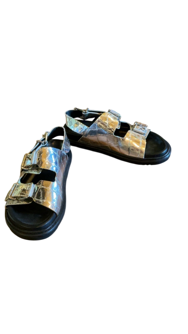 Zadig & Voltaire Sandals 8 Silver and Black