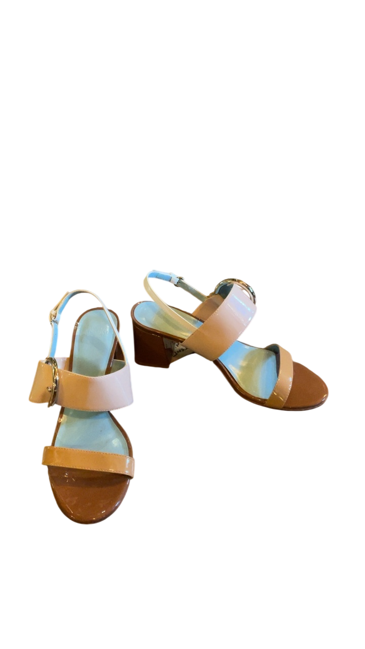 Frances Valentine Heels 7.5 Beige and Brown