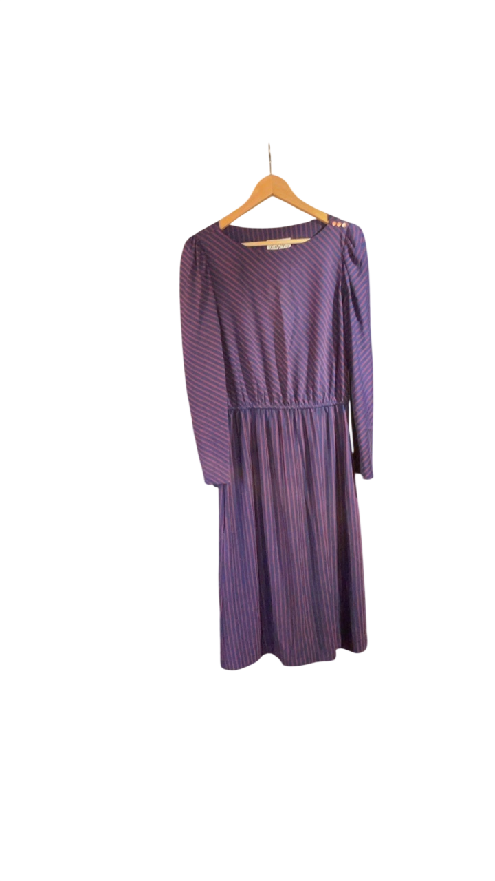 Sally Lou Dress Medium Purple with pinkish stripes