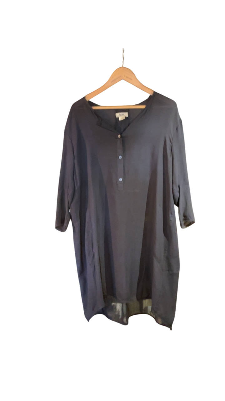 Acne Jeans Silk Tunic, Size 38 - Black