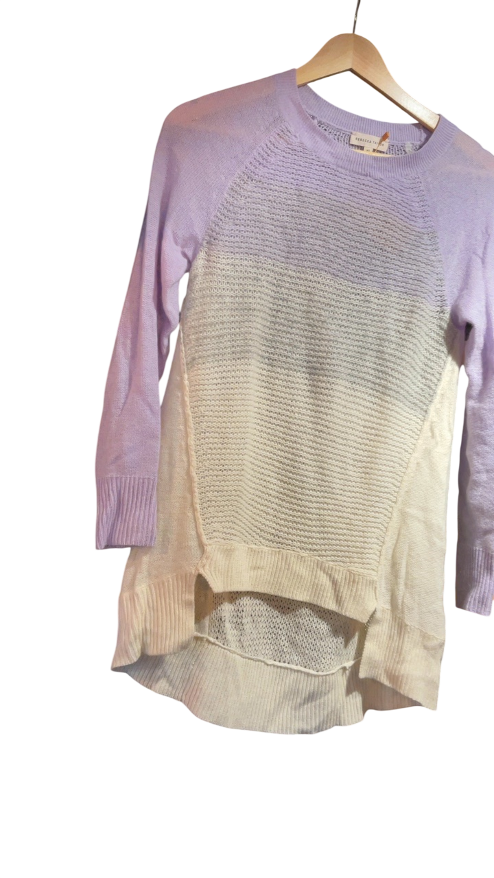 Rebecca Taylor Sweater XS Lavender and Cream