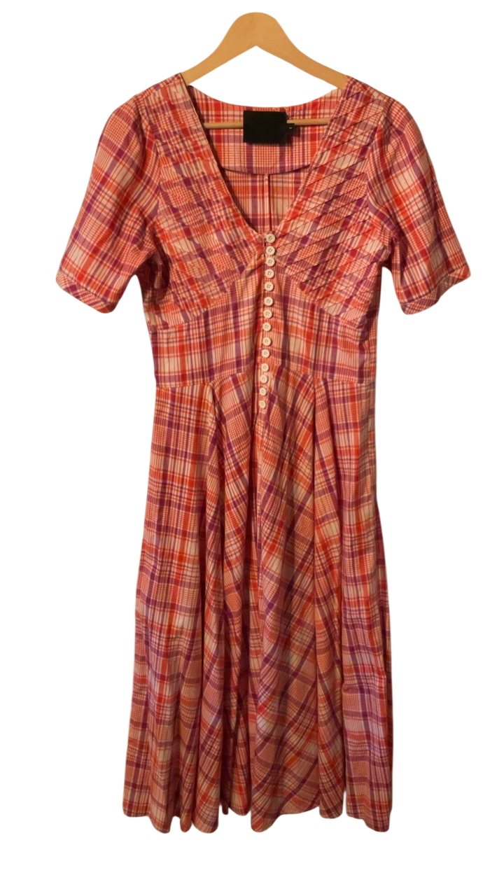 No. 6 Store Dress Red and Pink Plaid