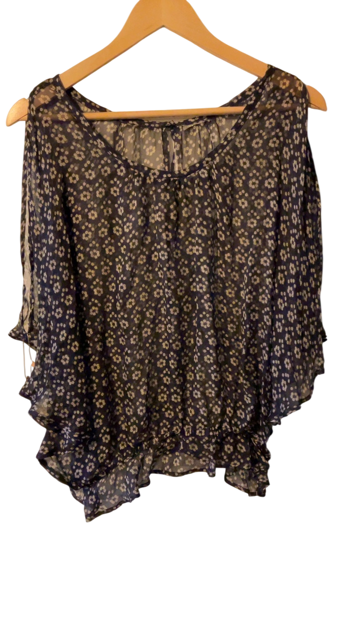 Blouse Medium Blue and beige