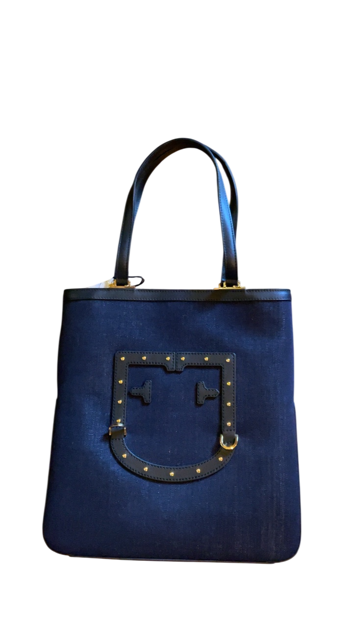 Furla Tote bag Navy blue and black