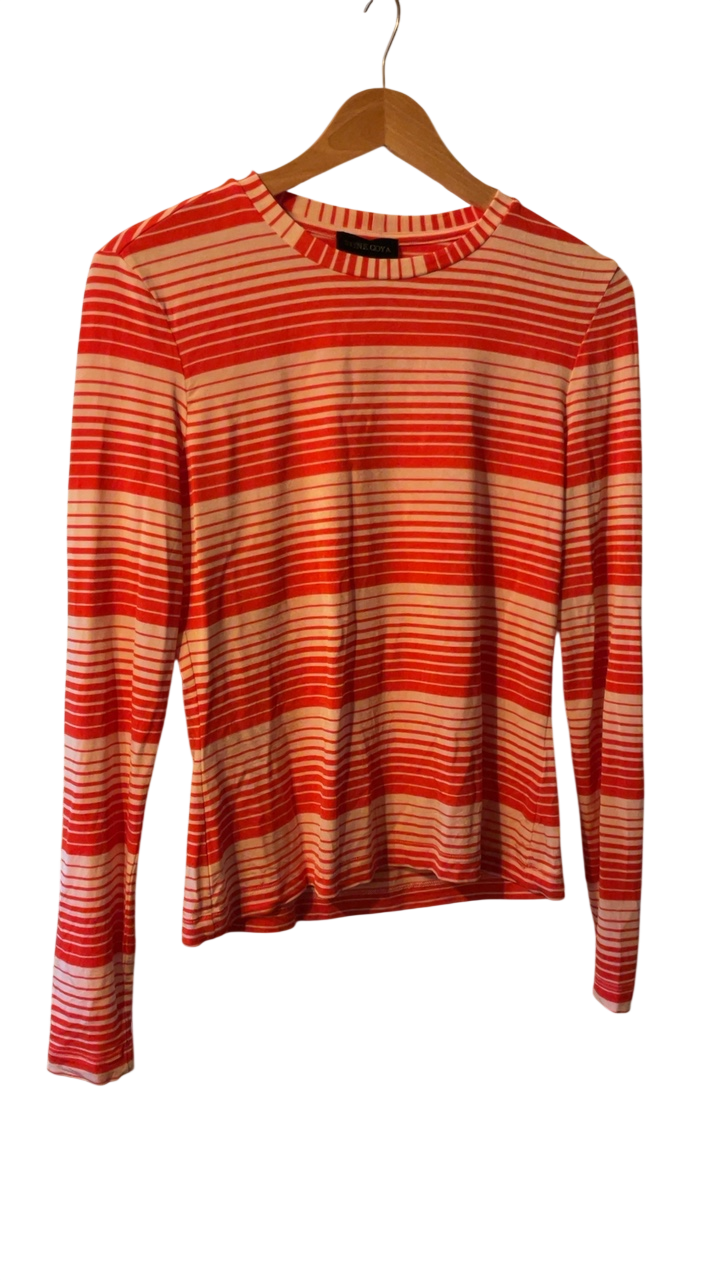 STINE GOYA Long sleeve shirt Small Red and beige striped